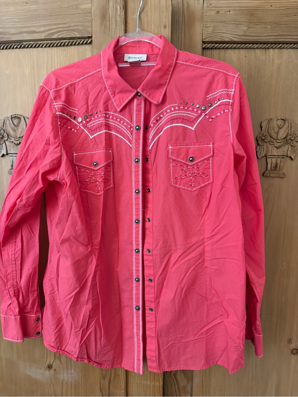 Ariat Cerise Woman’s Coral Pink Western Snap Shirt